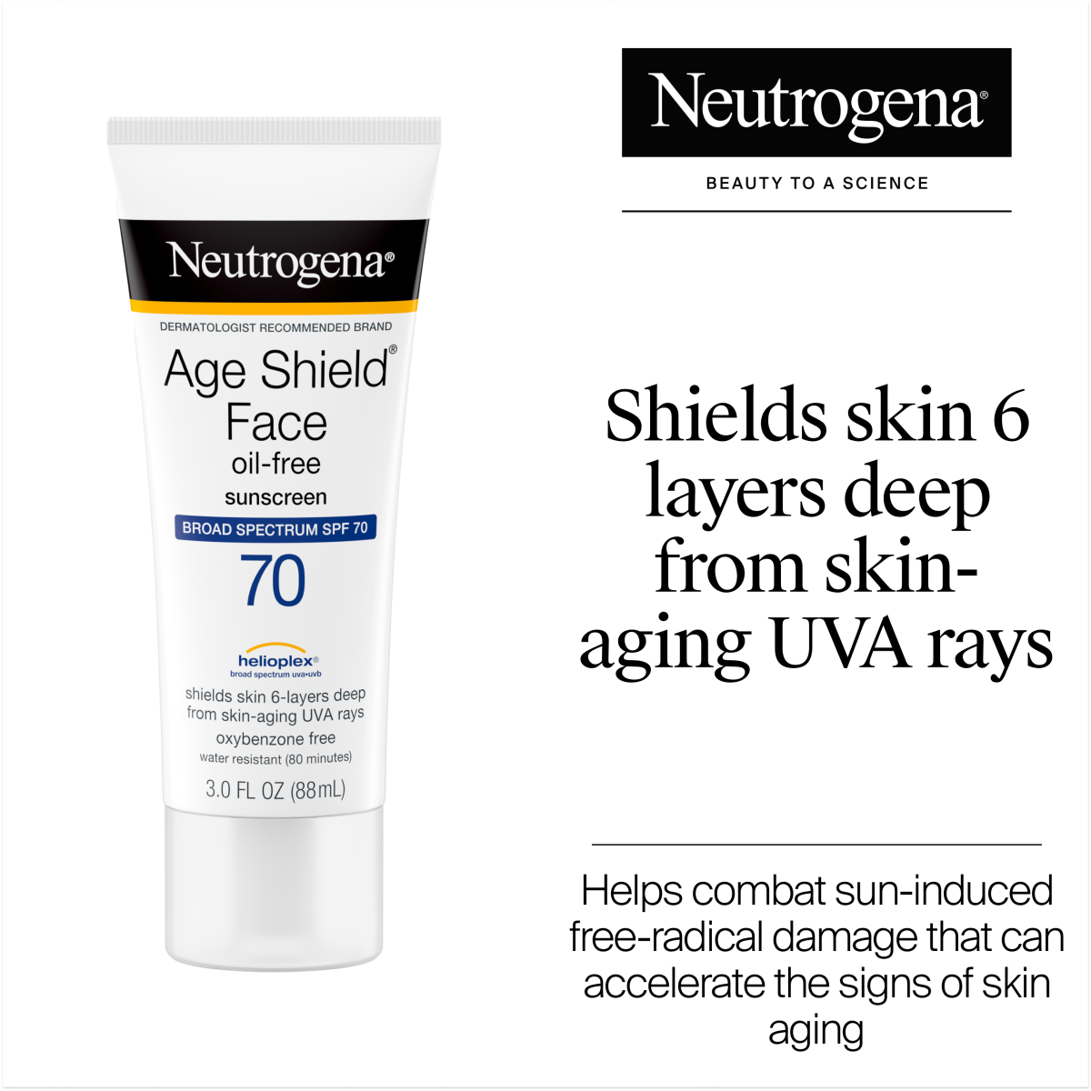 Neutrogena® Age Shield Face Lotion Sunscreen Broad Spectrum SPF 70, 3 Fl. Oz - US 9206
