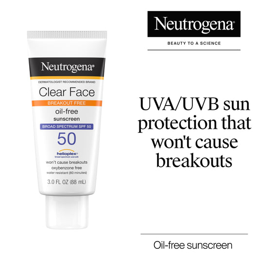 Neutrogena® Clear Face Liquid Lotion Sunscreen Broad Spectrum SPF 50, 3 Fl. Oz - US 1482