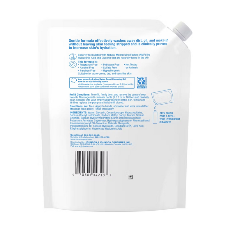 Refil Gel de Limpeza Neutrogena Hydro Boost 473ml